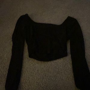 Off the shoulder black crop top